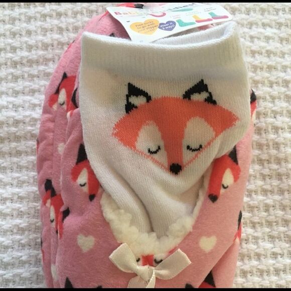 Babba Buddies Girls Matching Fox Slippers & Socks - Picture 3 of 9